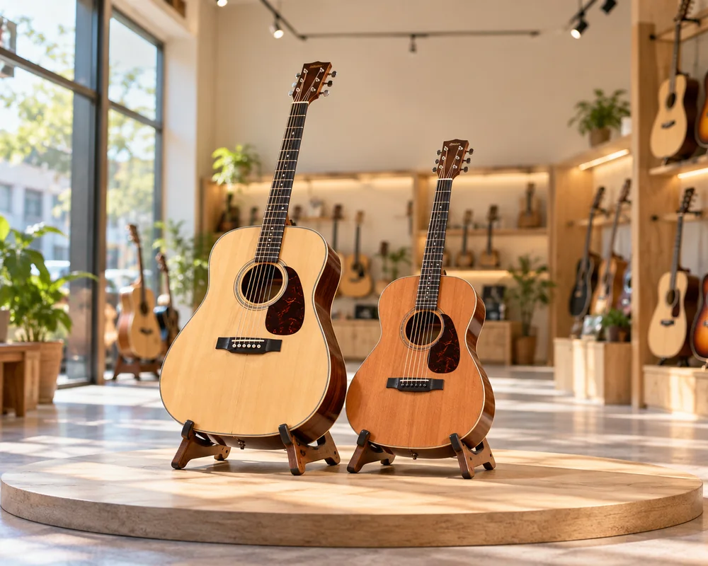 Guitar acoustic mặt gỗ thông